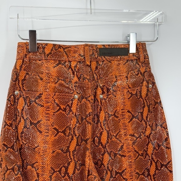 GRLFRND Shiloh leather orange snakeskin embossed ankle straight leg new 24 - Picture 3 of 7